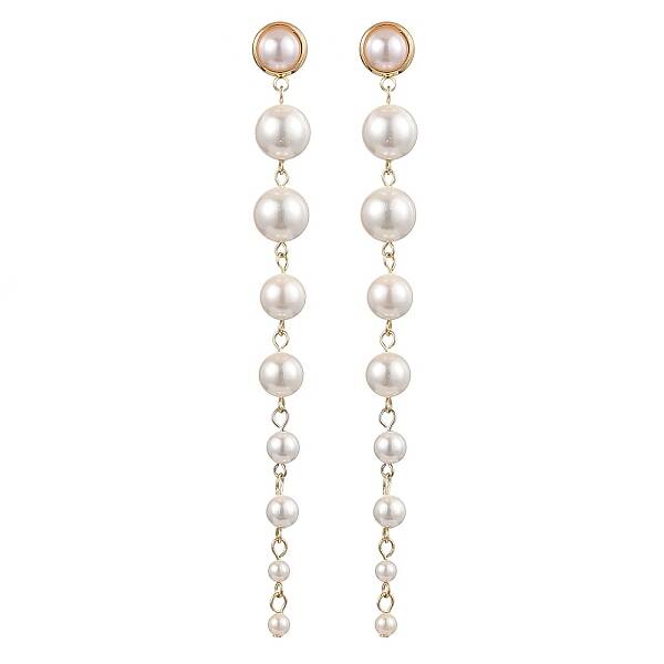 Shell Pearl Tassel Stud Earrings for Women