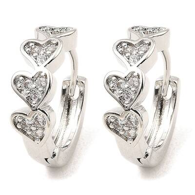 Brass with Cubic Zirconia Hoop Earrings
