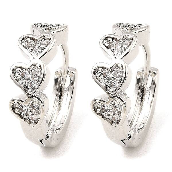 Brass with Cubic Zirconia Hoop Earrings