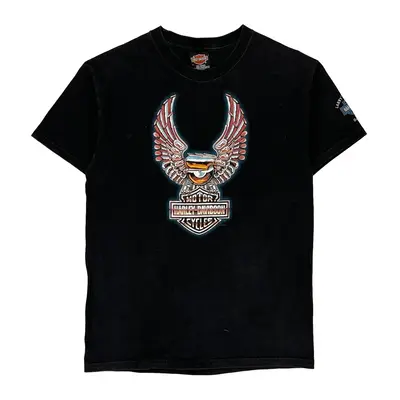 Motorcycles Harley Davidson Graphic T-Shirt - Medium Black Cotton