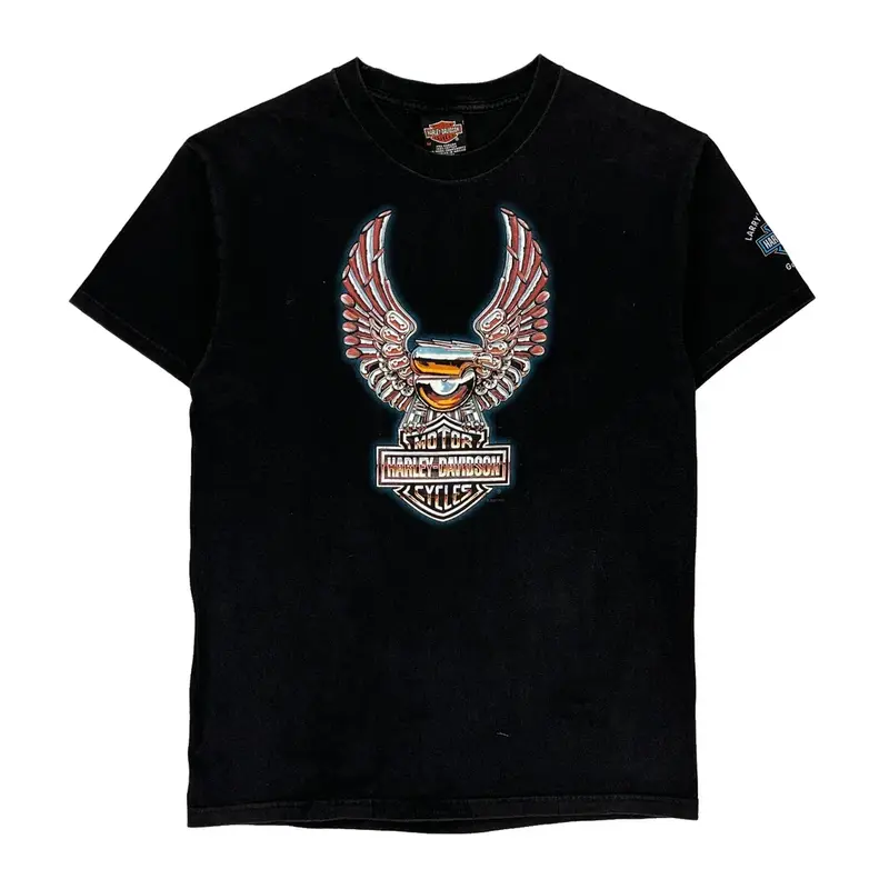 Motorcycles Harley Davidson Graphic T-Shirt - Medium Black Cotton