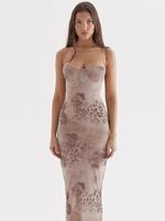 Women's Floral Print Sweetheart Neck Cami Dress, Elegant Sleeveless Spaghetti Strap Long Dress for Party Holiday Dating Wear,...