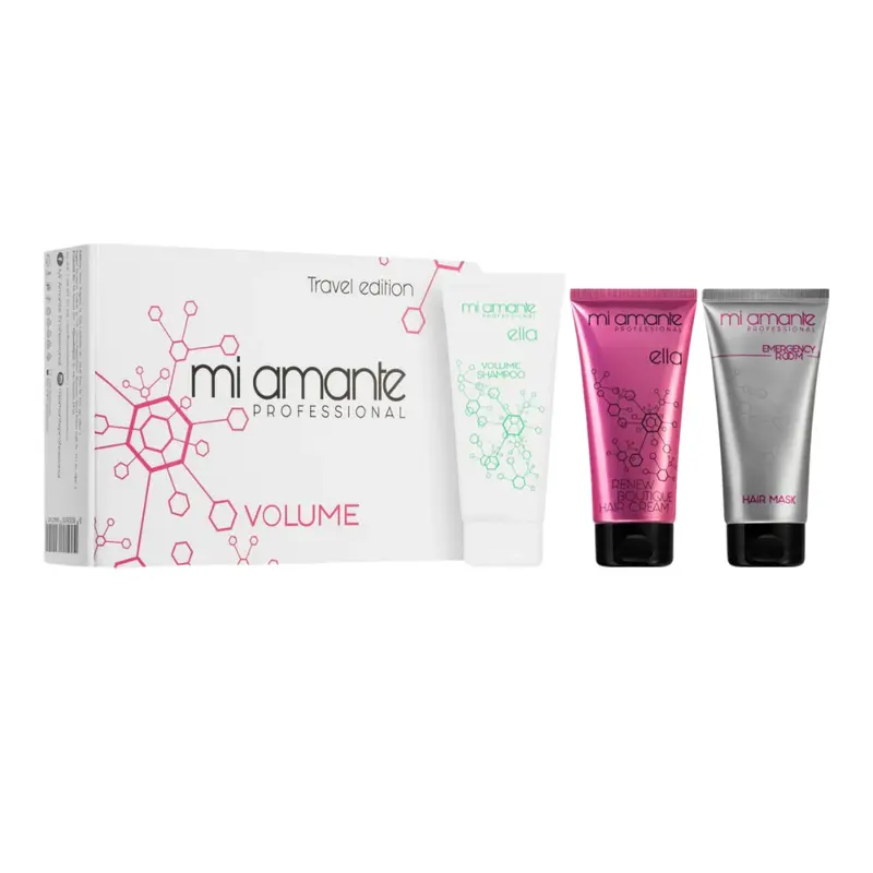 Mi Amante Professional Ella Volume Travel Set for hair volume shampoo 100 ml + regenerating mask 100 ml + cream 100 ml