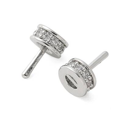 Brass Micro Pave Cubic Zirconia Peg Bails