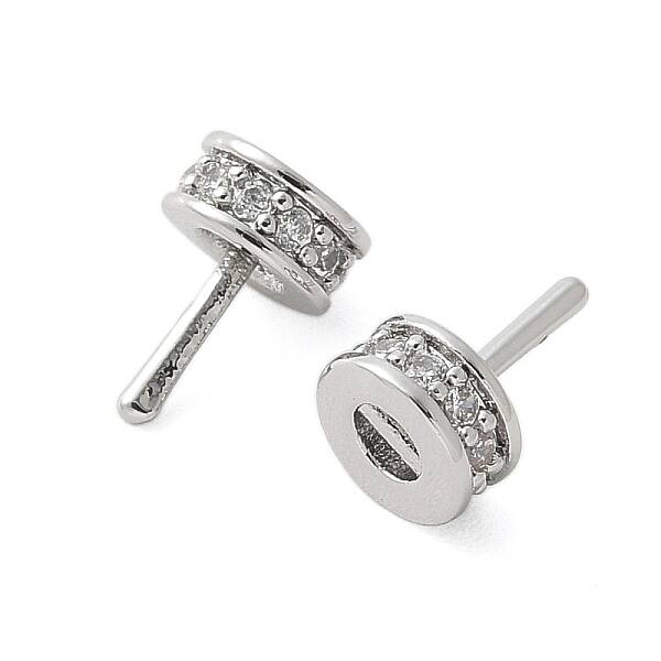 Brass Micro Pave Cubic Zirconia Peg Bails