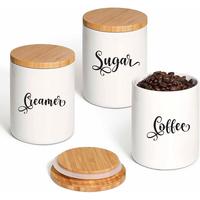 6 count Sugar Flour Milk Creamer Coffee Pantry Labels Kitchen Stickers Printed Adhesive Kitchen Labels for containers Glos...