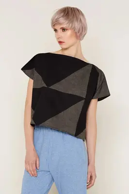 Mercury Top (Grey and Black) | size: one size