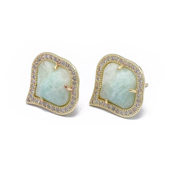 Natural Amazonite Stud Earrings