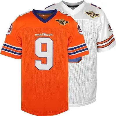 The Waterboy jersey #9 Bobby Boucher Adam Sandler 50th Anniversary Movie Mud Dogs Bourbon Bowl Football Jersey Waterboy Mud D...