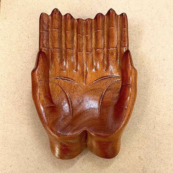 Wooden Hand Dish Jewelry Plate