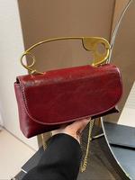 Women's Elegant Solid Color Handbag, Fashionable PU Leather Crossbody Bag for Daily Used, Casual Trendy Versatile High-end Da...
