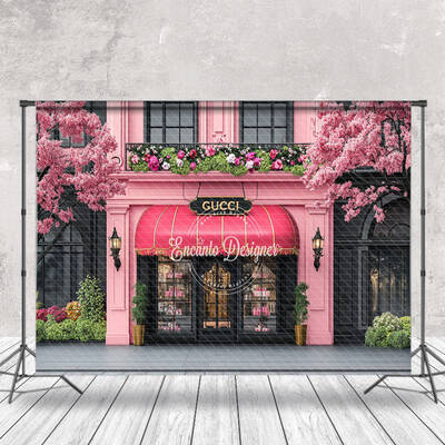 Pink Gucci Luxury Goods Store Architecture Backdrop - Aperturee