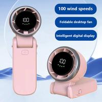 Portable Handheld Turbo Fan with Intelligent Digital Display, Foldable Design, Air Turbo Tech Cooling for Outdoor Activities,...
