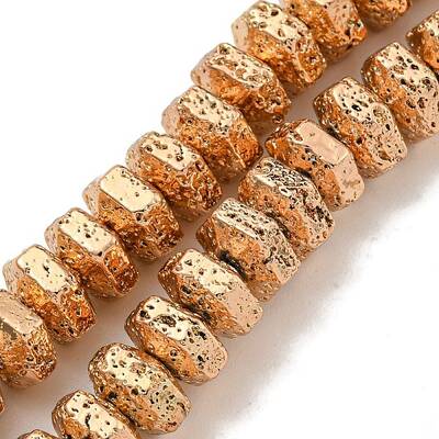 Electroplated Natural Lava Rock Beads Strands
