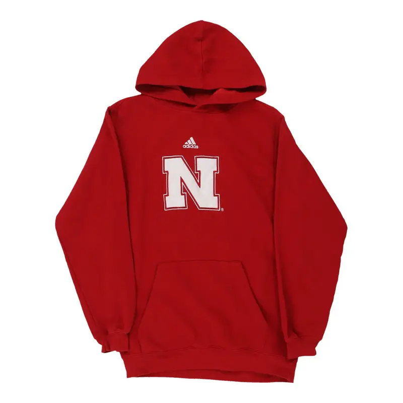 Age 13-14 Adidas Hoodie - Large Red Cotton Blend