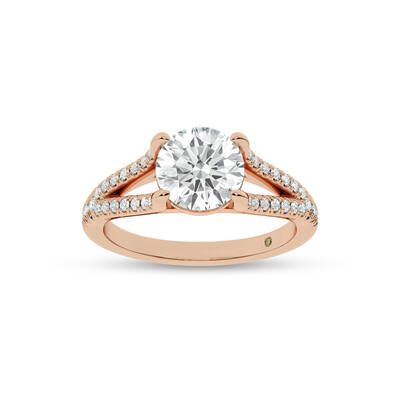 Delhi Split Shank Round Lab Grown Diamond Engagement Ring | 18K Rose Gold 4 1/3 CT. TW.