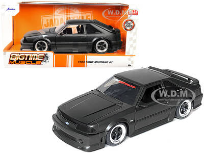1989 Ford Mustang GT 5.0 Matt Black Metallic with Matt Black Hood \