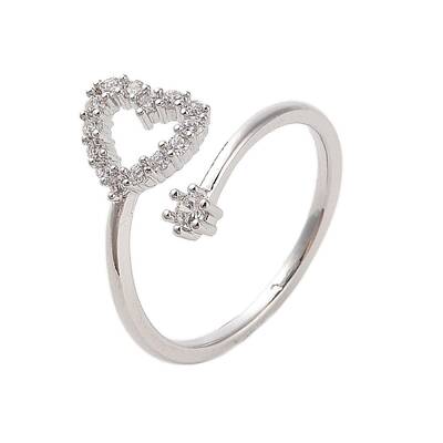 Brass Micro Pave Cubic Zirconia Open Cuff Rings