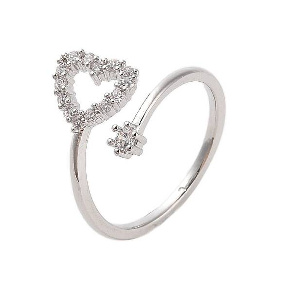 Brass Micro Pave Cubic Zirconia Open Cuff Rings