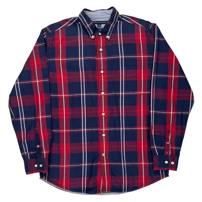 Tommy Hilfiger Checked Shirt - Large Red Cotton