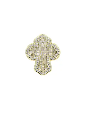 Rhinestone Decorated Cross Promise Ring for Men, Prong Ring for Men, Hip Hop Iced Out Jewelry for Party, Trendy All-match & E...