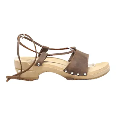 TEENS WITH ATTITUDE Strappy Heels Brown Leather Womens UK 5
