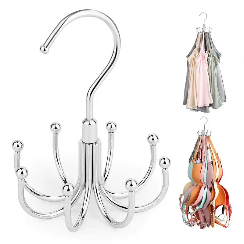 Rotatable Bra Organizer Storage Hanger, Metal Space Saving Clothes Rack Organizer, Multifunctional Organizer Storage Hanger f...