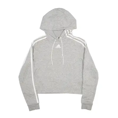 ADIDAS Cropped Hoodie Grey Pullover Womens XS