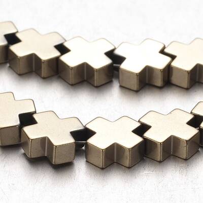 Electroplate Non-magnetic Synthetic Hematite Bead Strands