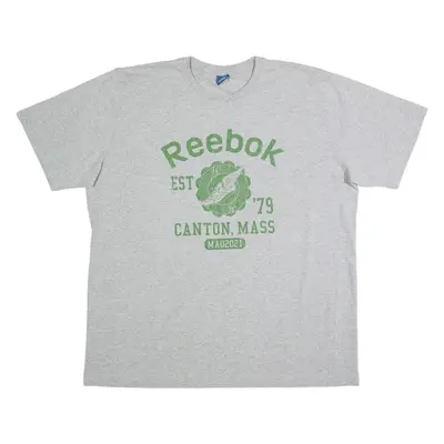 REEBOK Mens T-Shirt Grey USA 2XL