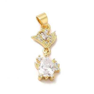 Rack Plating Brass Micro Pave Cubic Zirconia Pendants