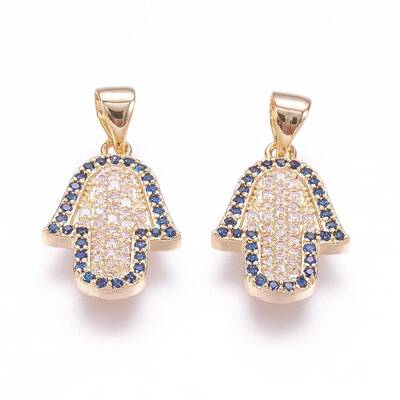 Brass Micro Pave Cubic Zirconia Pendants