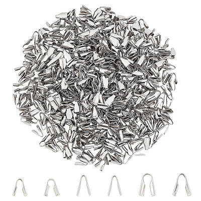 600Pcs 6 Styles 304 Stainless Steel Folding Crimp Cord Ends