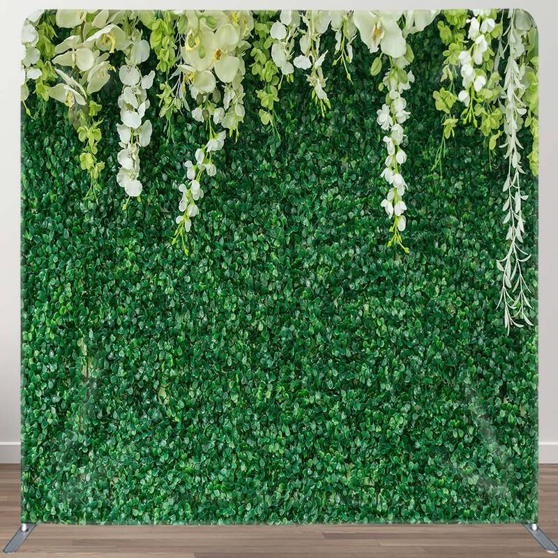 Aperturee Greenery Floral Wedding Square Tension Backdrop, 6X6FT(1.8X1.8M), 111 USD, DSZYHD6I46-F, square double-sided backdr...