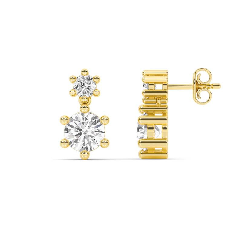 Duo Drop Lab Grown Diamond Earrings | 14K Yellow Gold 2 3/8 ct. tw.