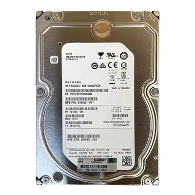 861695-002 HP 1TB 7200RPM SATA 6Gb/s 3.5-Inch Internal Hard Drive