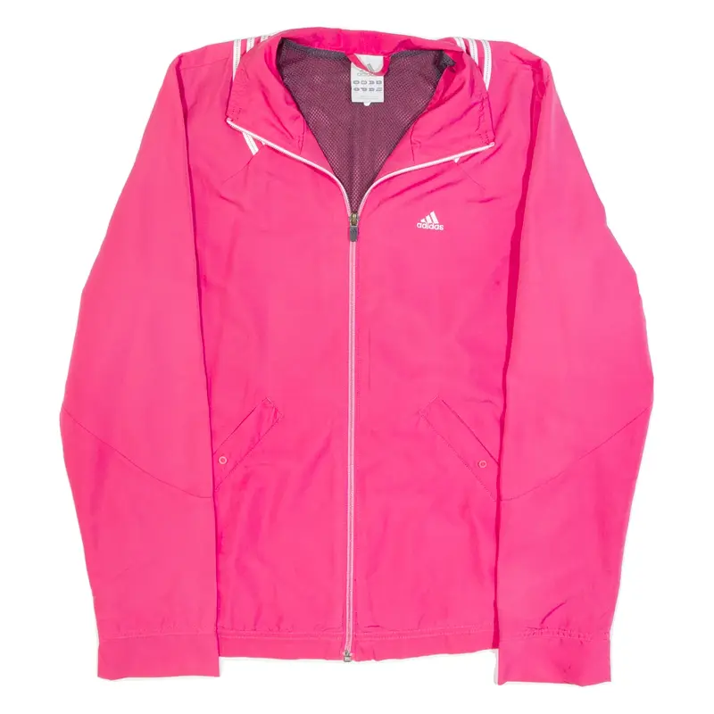 ADIDAS Mesh Lined Womens Track Jacket Pink UK 10
