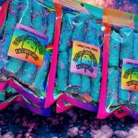 Cotton Candy Crunch Edition Kaleidoscopes-Freeze Dried Blue Raspberry Fruit Rollups with Cotton Candy Crunch - Snack