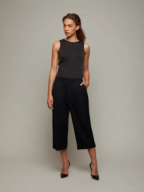 METOPE | Tailored Turn-up Culotte | Size: XXS | Colour: Black