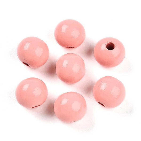 Painted Natural Wood Beads