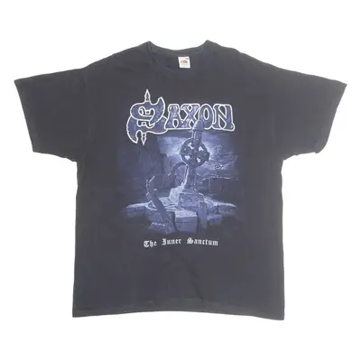FRUIT OF THE LOOM Saxon Mens Band T-Shirt Black XL