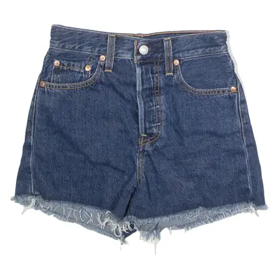 LEVI'S Premium Rib Cage Womens Denim Shorts Blue XXS W24