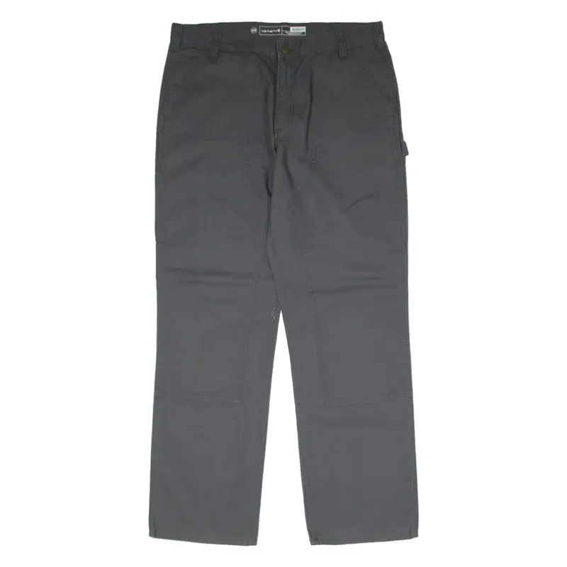 CARHARTT Double Knee Carpenter Mens Trousers Grey Relaxed Straight W38 L34