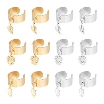10Pcs 10 Style 304 Stainless Steel Open Cuff Rings Set