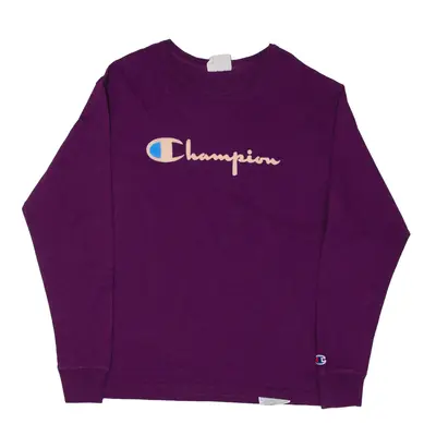 CHAMPION T-Shirt Purple Long Sleeve Mens S
