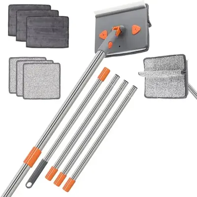 Wall Cleaning Mop, 10/12pcs/set Rotating Triangle Floor Spin Mop, Cleaning Mops That Separate Water, Ceiling Cleaner, Shed, W...