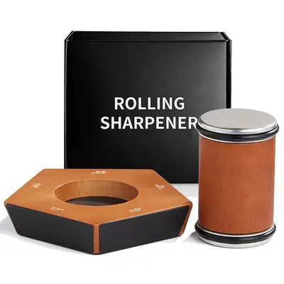 Rolling Knife Sharpener Set, 15°20° Kitchen Knife Magnetic Rolling Knife Sharpener, Diamond Sharp Curve Knife Sharpener, Wo...