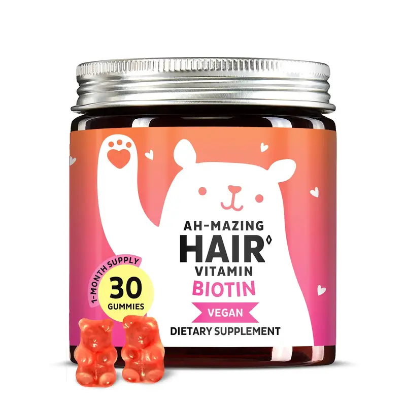Bears with Benefits Biotin Gummies for Hair Growth, Skin & Nails –  5000 mcg Biotin + Vitamins C & E - 30 Gummies - Vegan W...