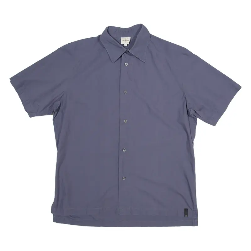 CALVIN KLEIN Mens Plain Shirt Blue L