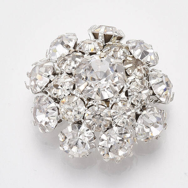 Silver Color Plated Brass Shank Buttons